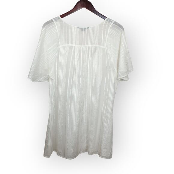 XL WeTheFree A/X Blouse Tunic Caftan Coverup Checker Floral Dye - Picture 8 of 15